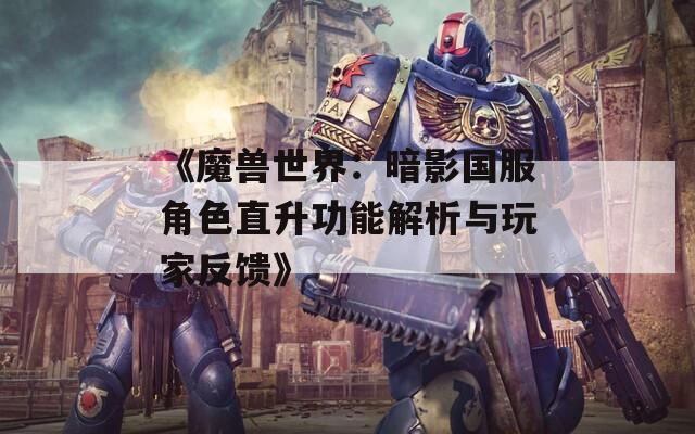 《魔兽世界：暗影国服角色直升功能解析与玩家反馈》