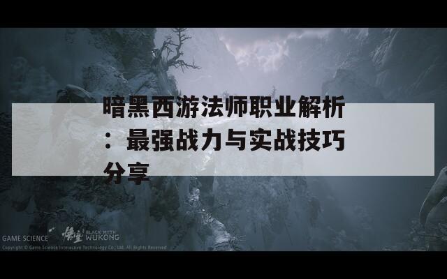 暗黑西游法师职业解析：最强战力与实战技巧分享