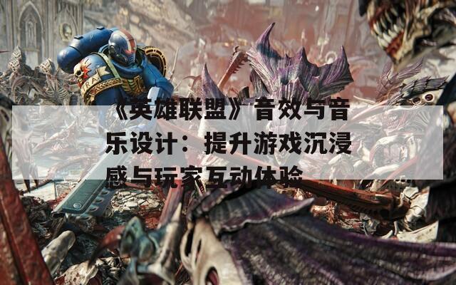 《英雄联盟》音效与音乐设计：提升游戏沉浸感与玩家互动体验