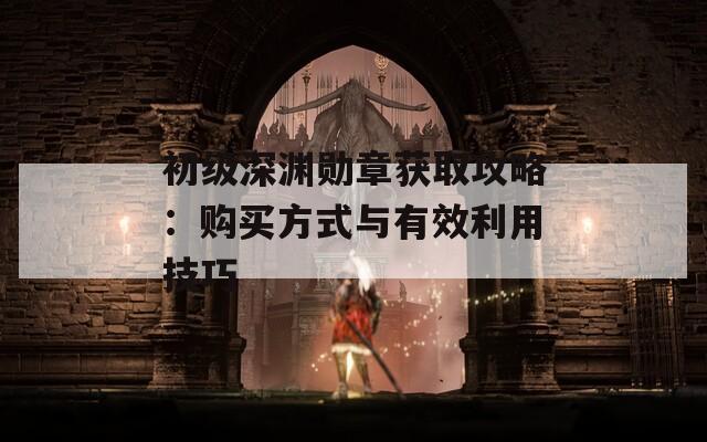 初级深渊勋章获取攻略：购买方式与有效利用技巧